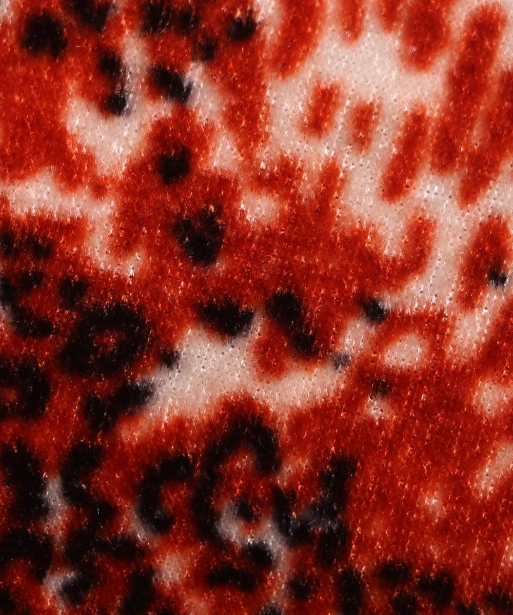white and orange unique print velvet fabric b106 5419