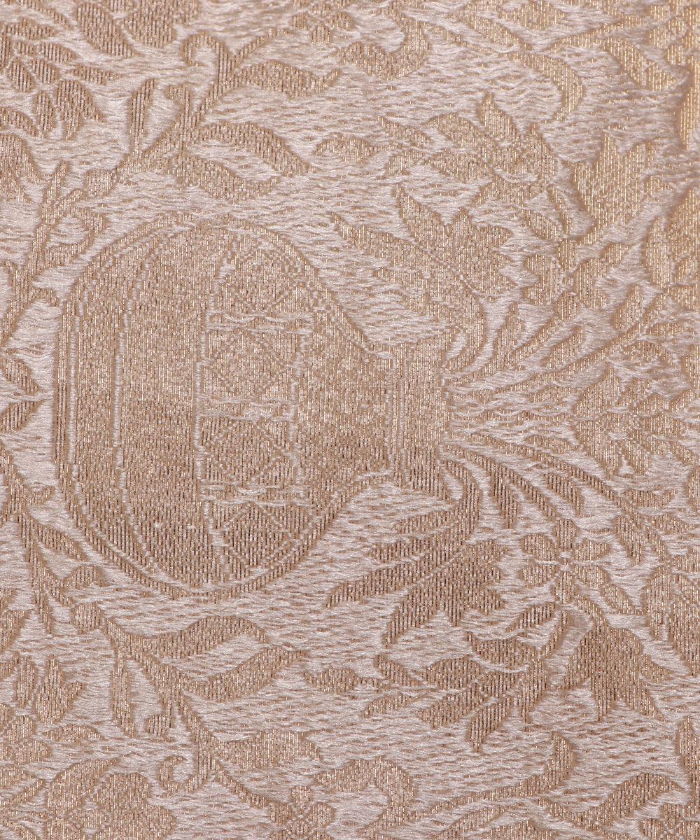 ivory pot pattern brocade silk fabric