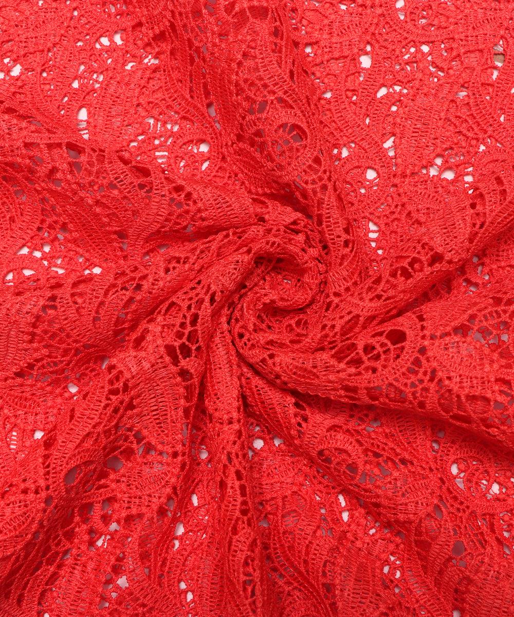 coral leaf print crosia fabic