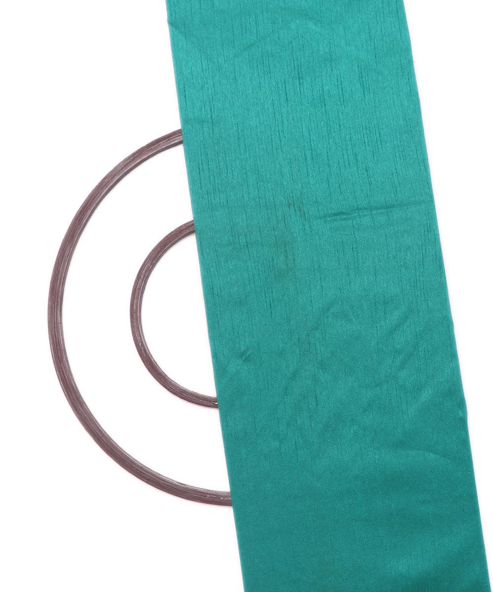 pine green plain raw silk