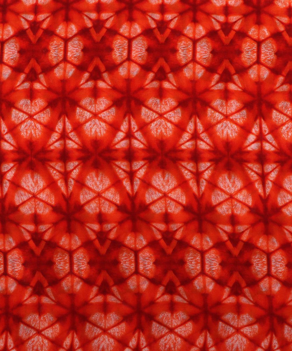 orange and white shibori print georgette fabric b103 4313
