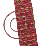 Pink and Brown Floral Print Georgette Fabric