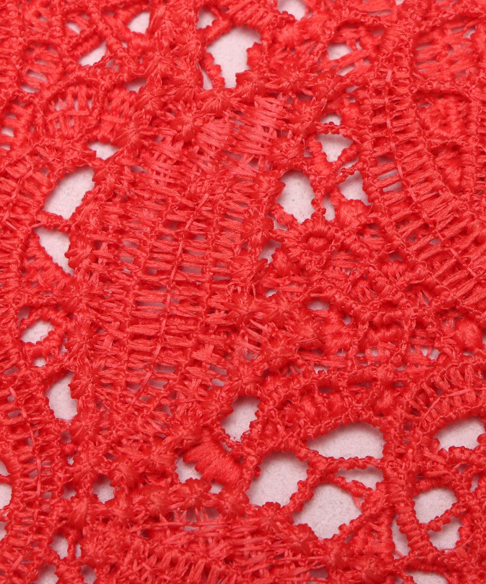 coral leaf print crosia fabic