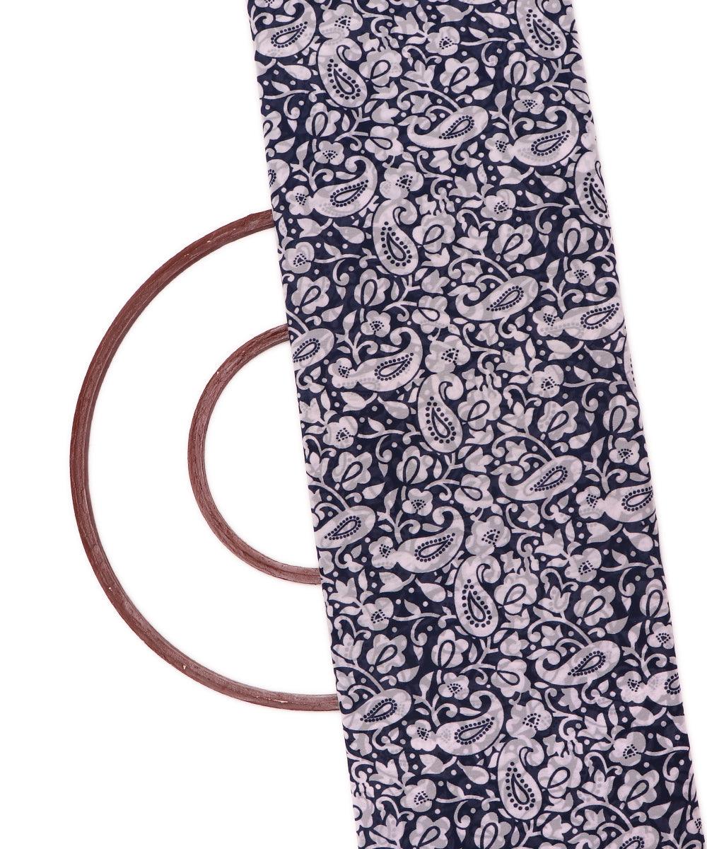 black floral print georgette fabric