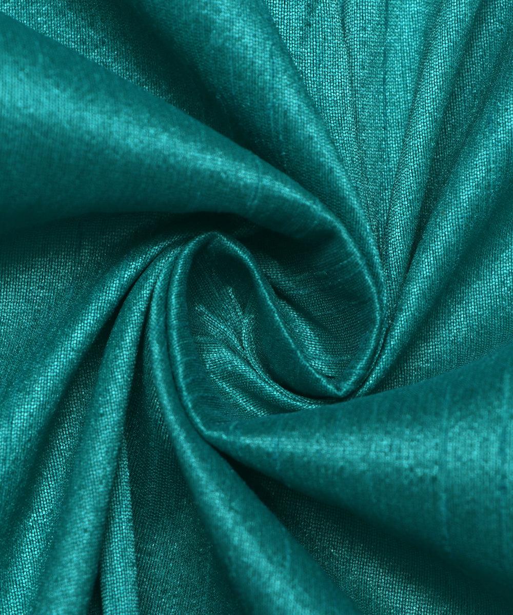 pine green plain raw silk