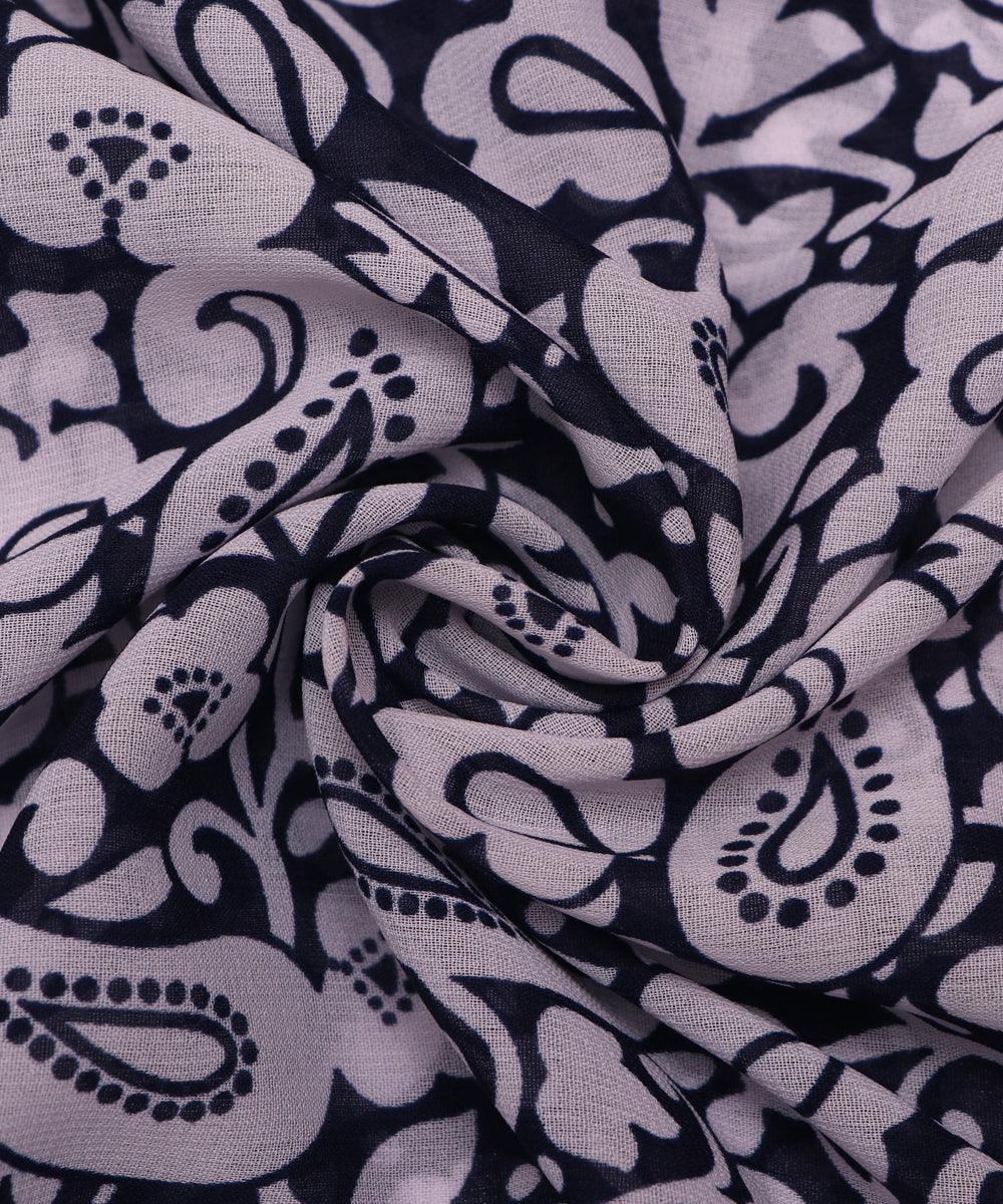 black floral print georgette fabric