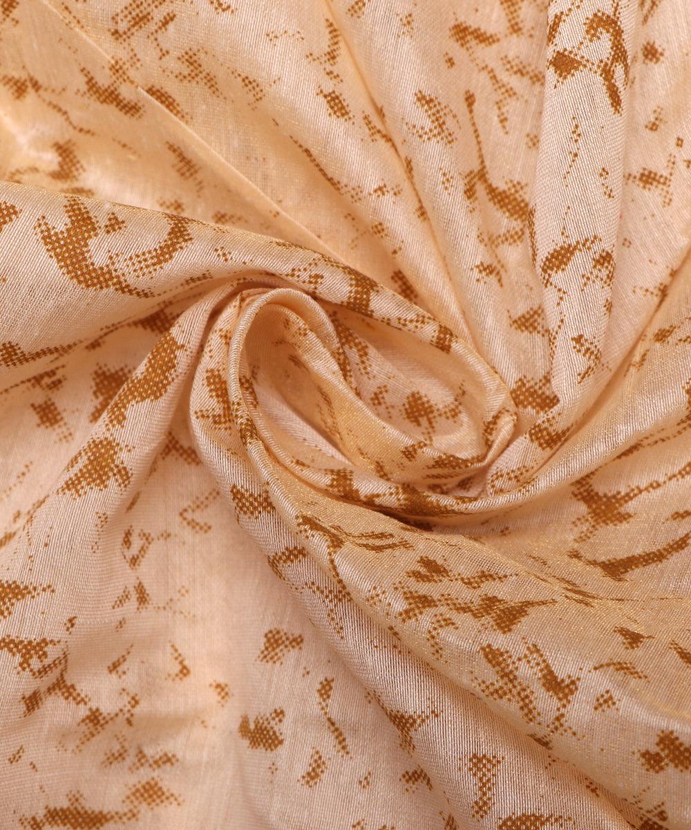 off white unique pattern chanderi silk fabric