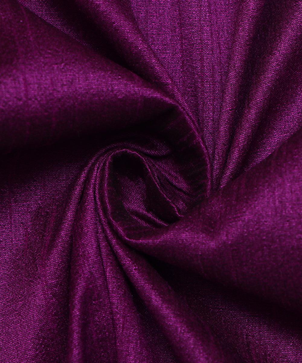 purple plain raw silk fabric