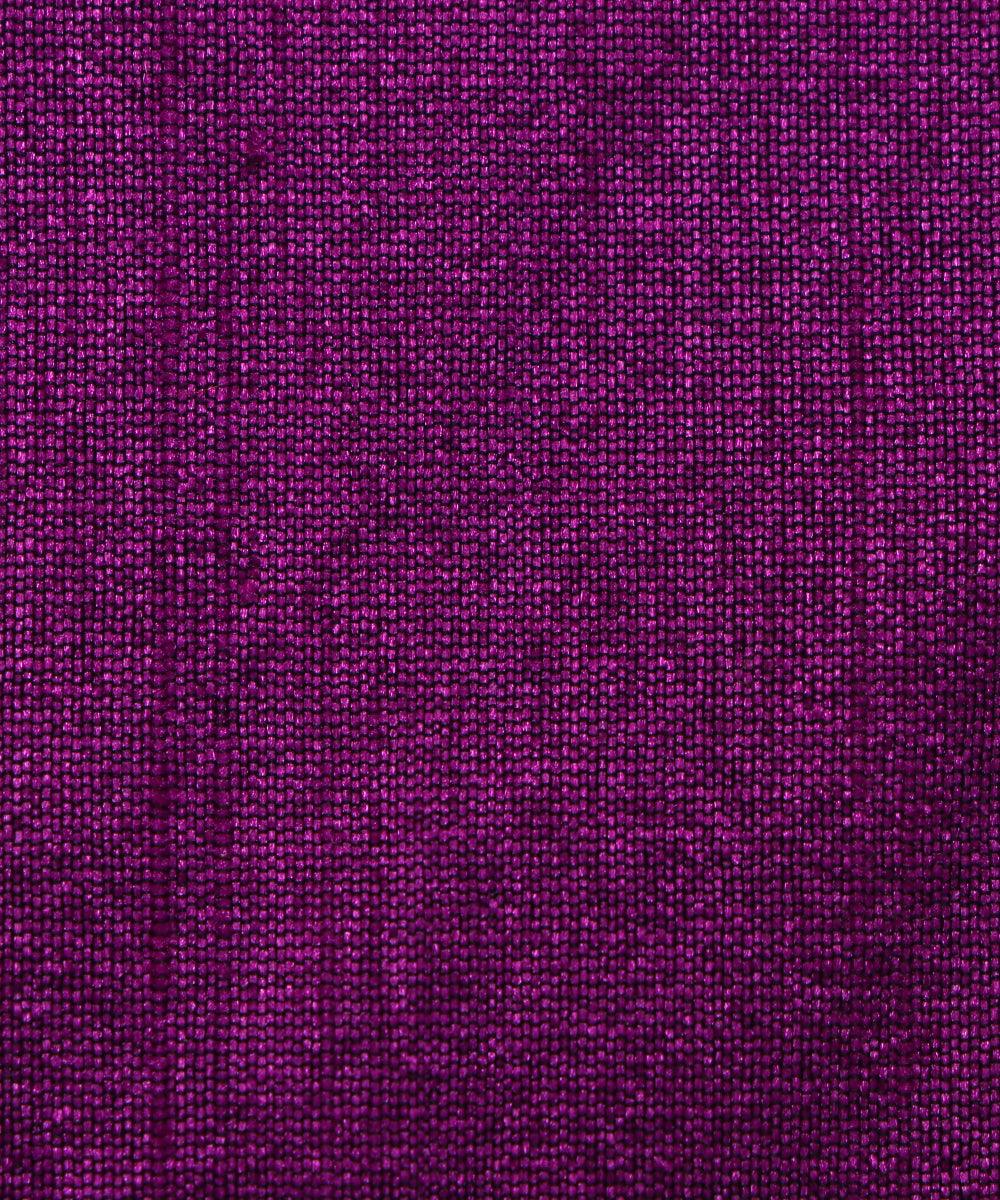 purple plain raw silk fabric