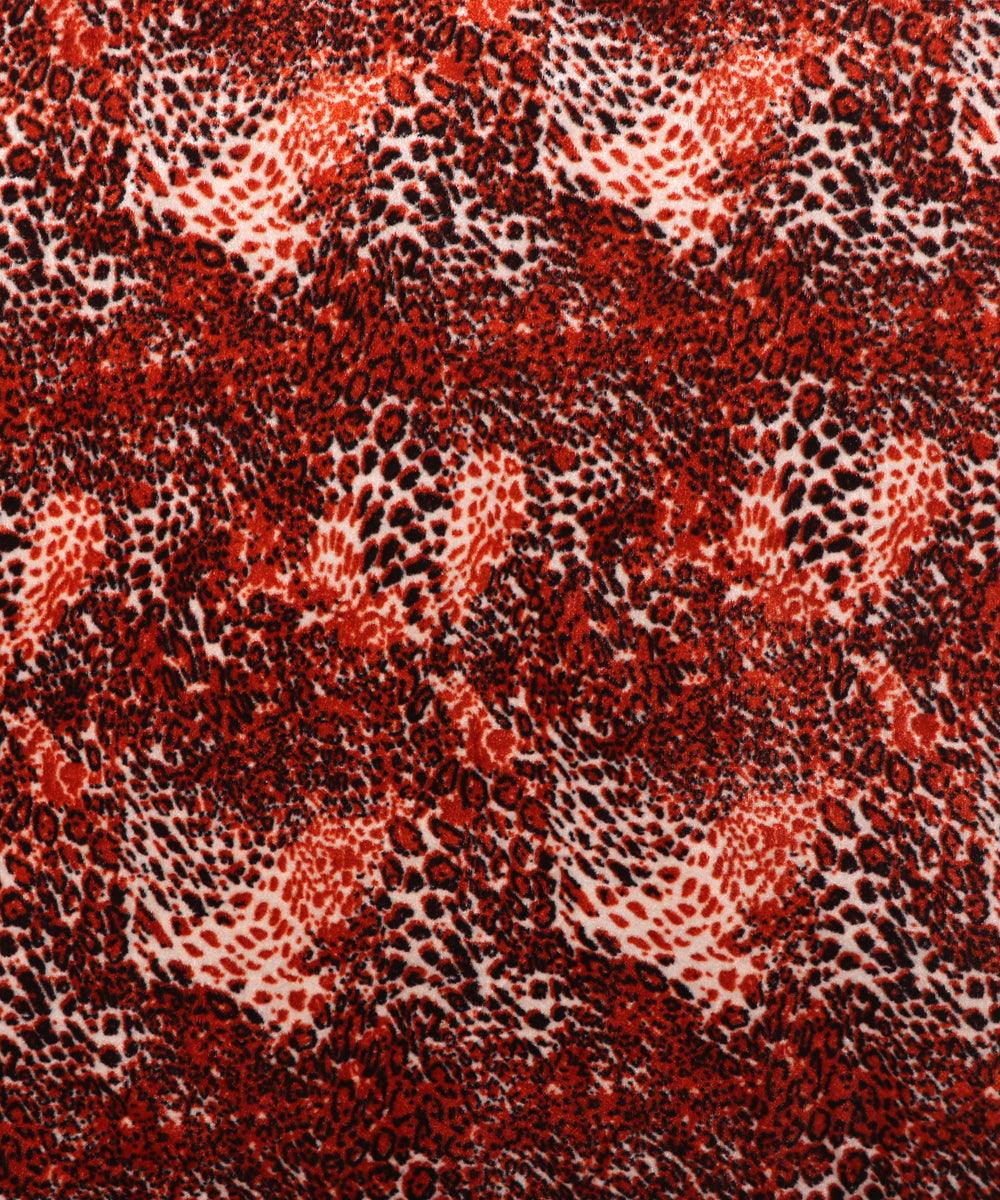 white and orange unique print velvet fabric b106 5419