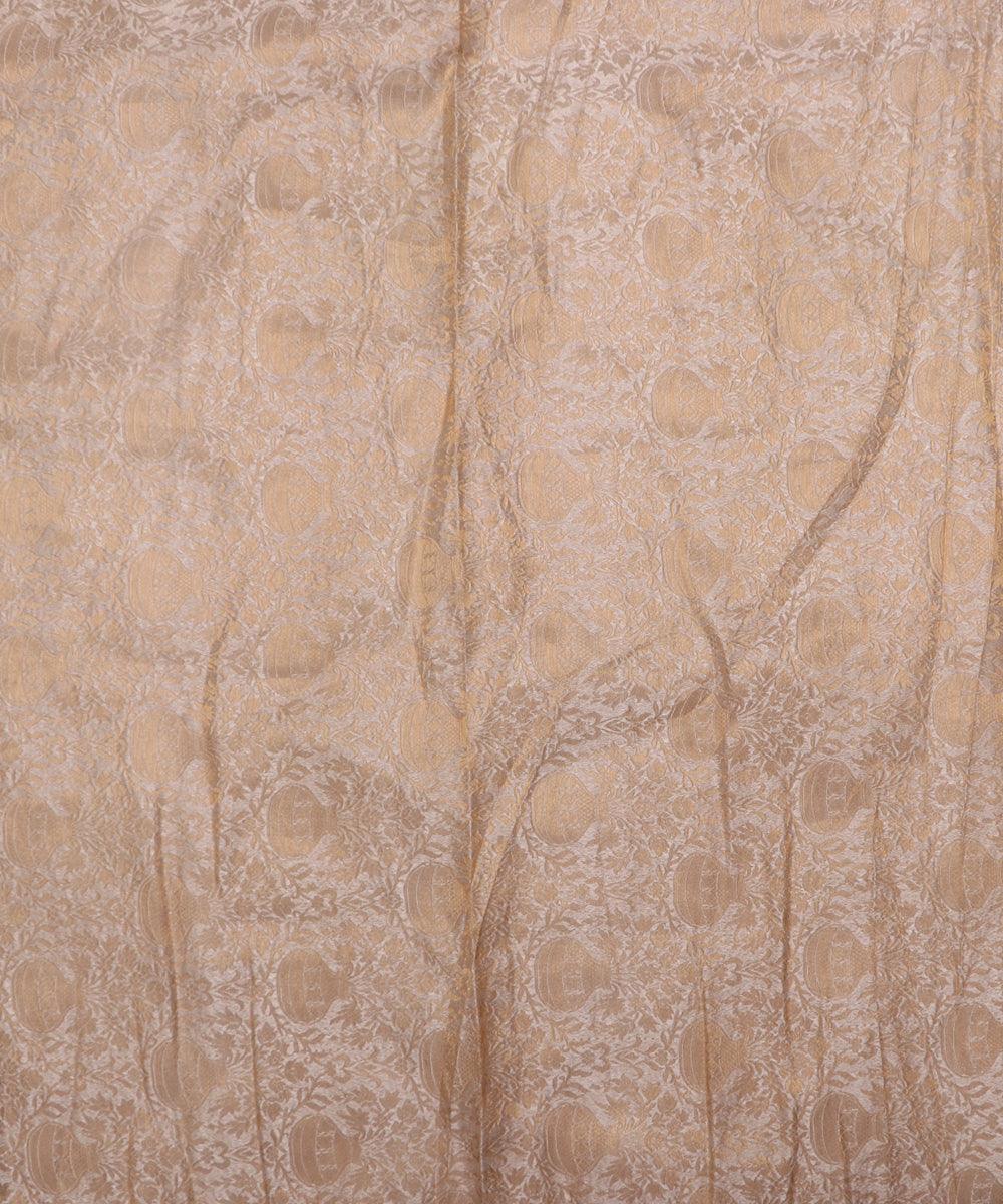 ivory pot pattern brocade silk fabric