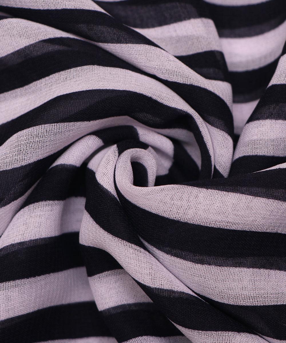 black and white lining pattern georgette fabric b103 4288