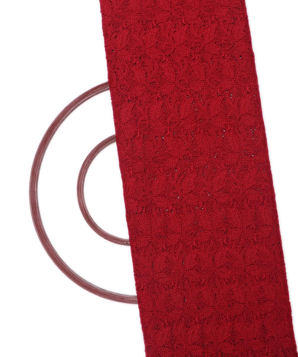 maroon leaf pattern crosia fabic b145 3820