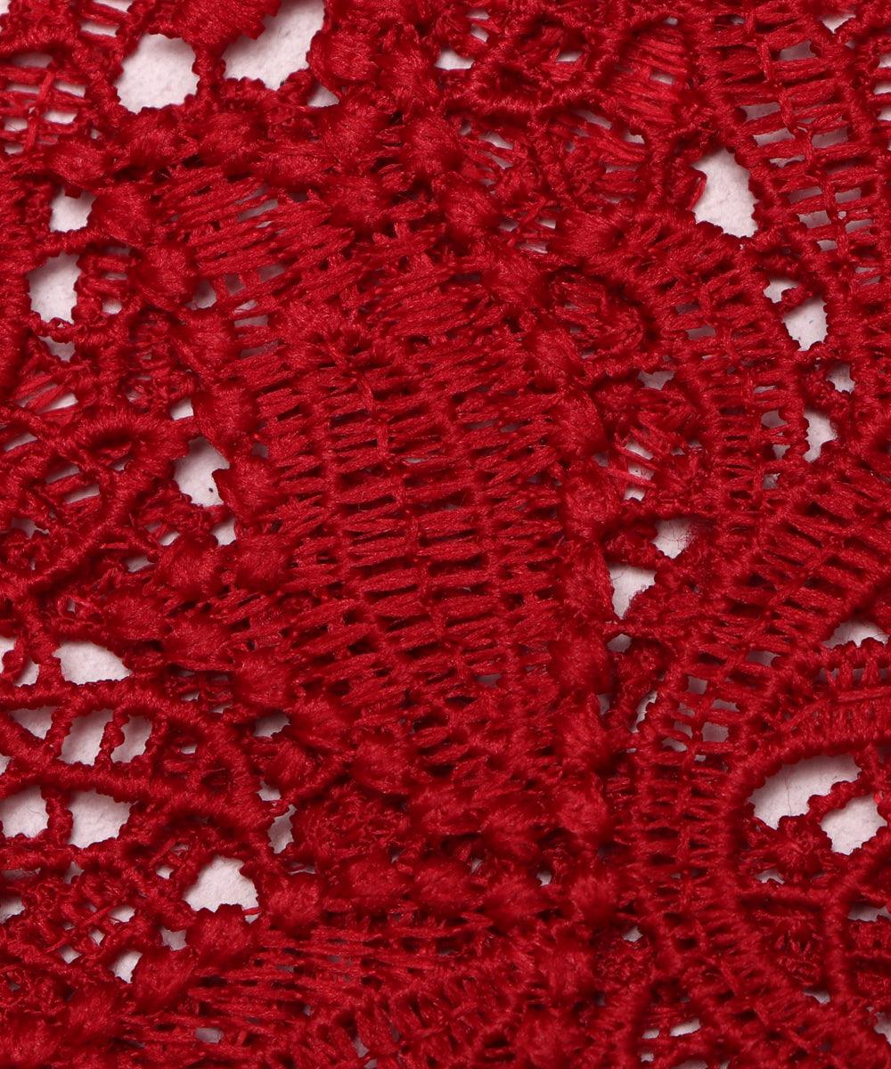 maroon leaf pattern crosia fabic b145 3820
