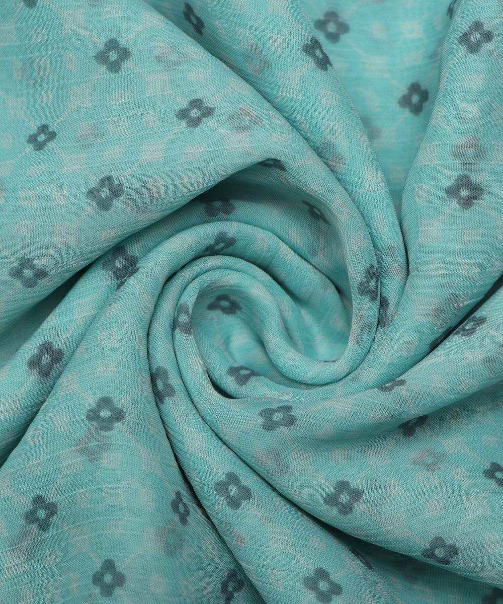 blue dot print georgette fabric