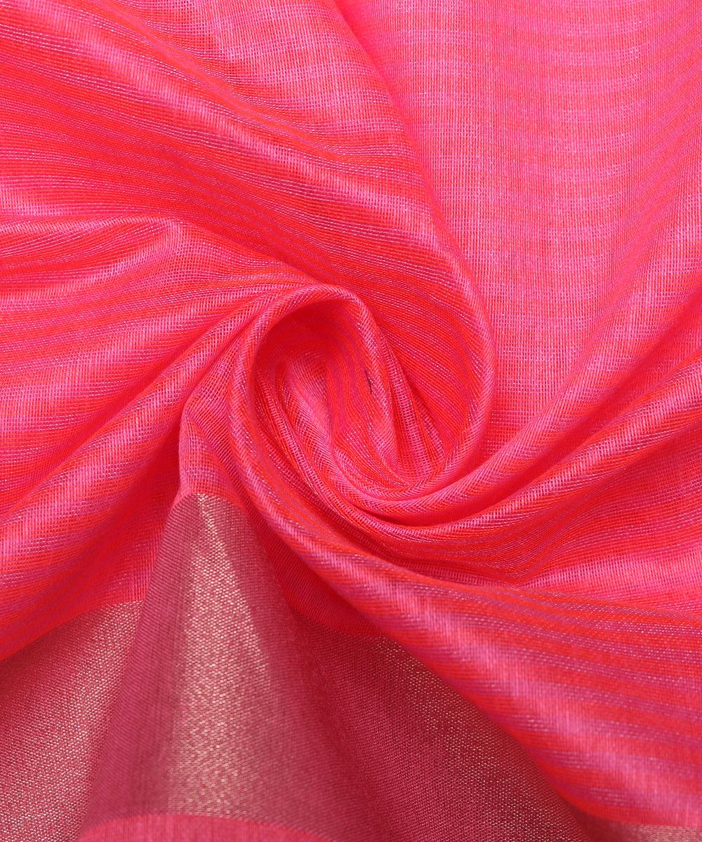pink polka chanderi silk fabric