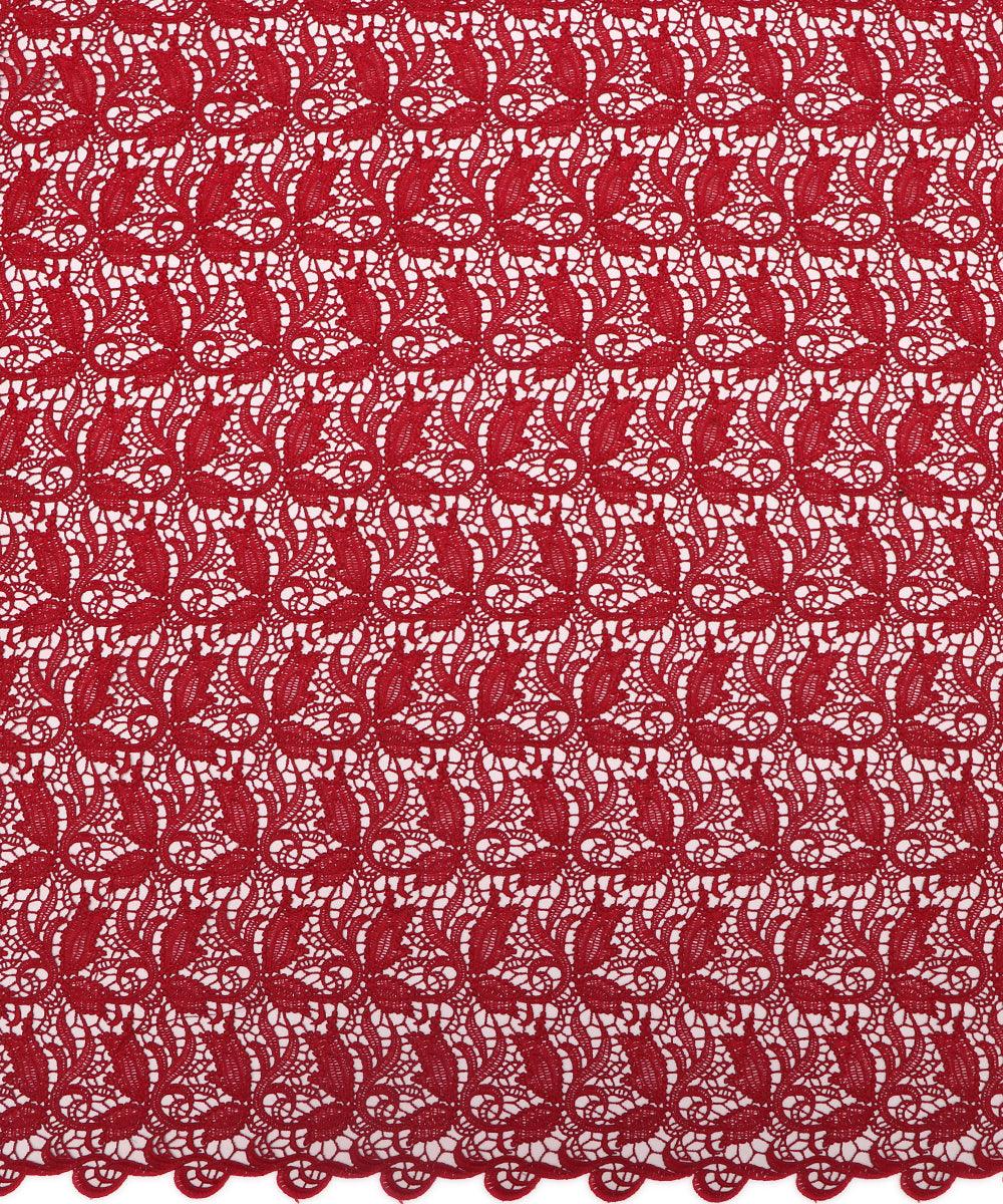 maroon leaf pattern crosia fabic b145 3820