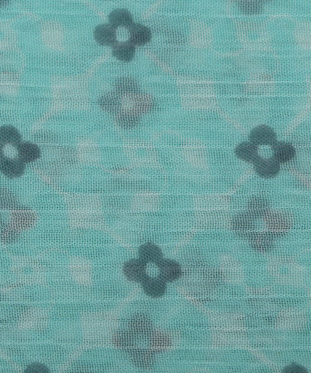 blue dot print georgette fabric