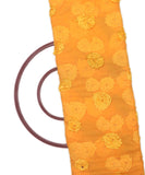 Yellow Colour Floral Net Embroidery Fabric