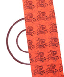 Peach Colour Animal Print Georgette Fabric