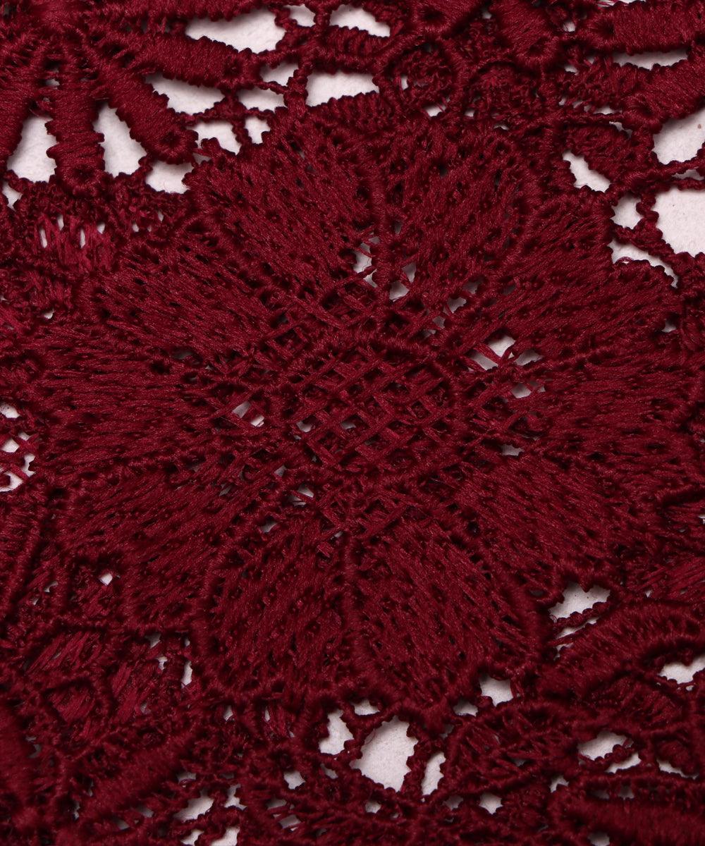 wine floral pattern crosia fabic