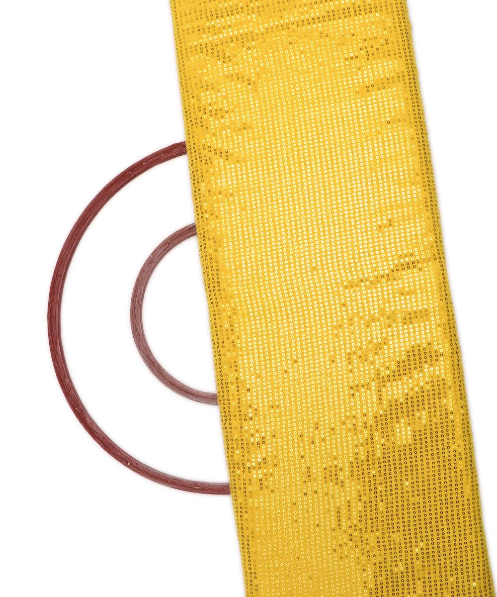yellow sequin georgette embroidery fabric b103 7913