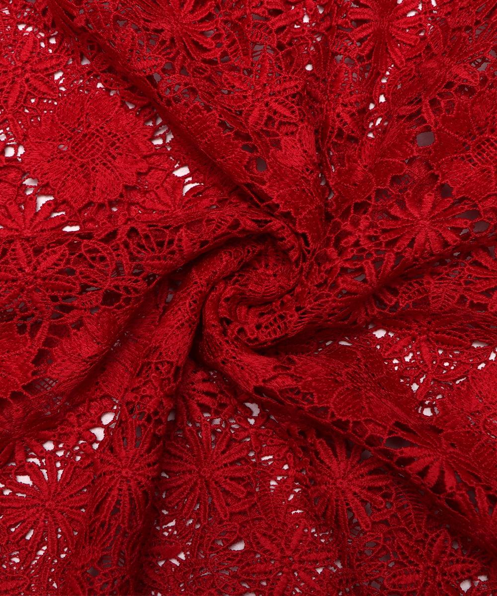 maroon floral crosia fabic