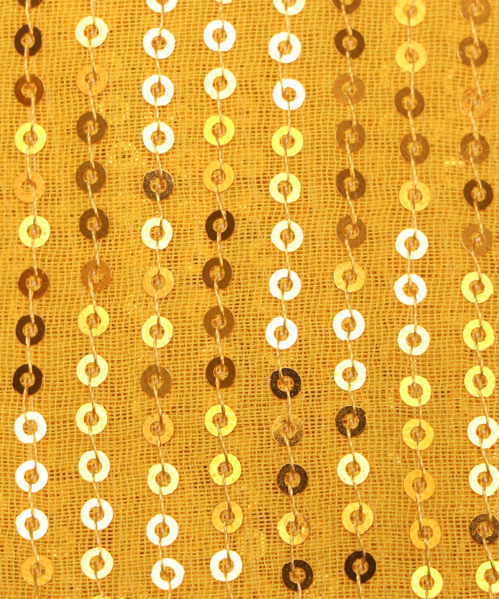 yellow sequin georgette embroidery fabric b103 7913