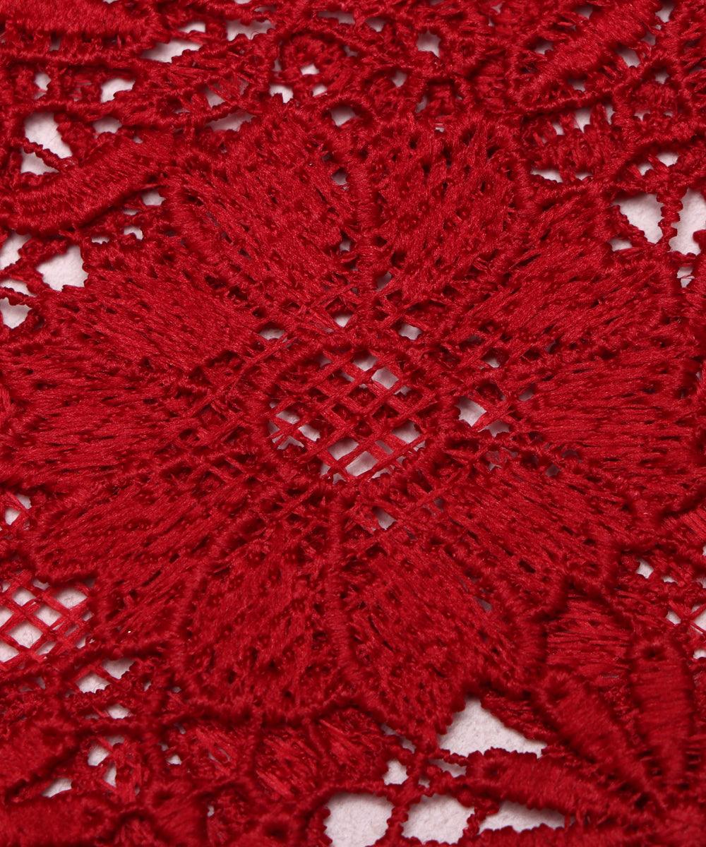 maroon floral crosia fabic