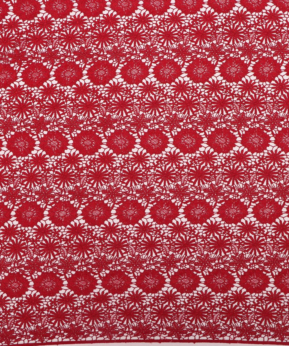 maroon floral crosia fabic