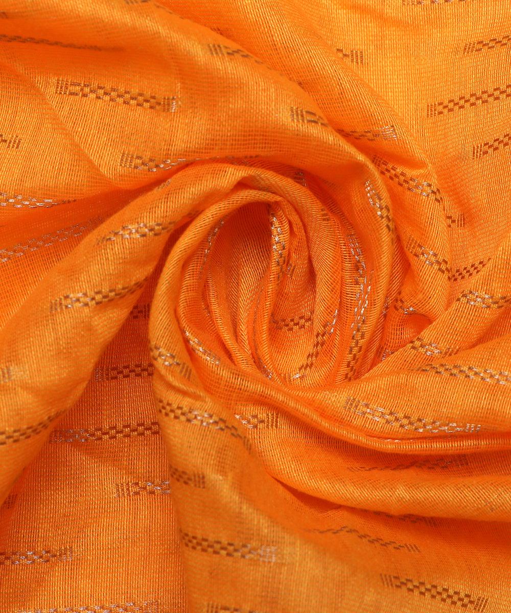 yellow geometric pattern chanderi silk fabric