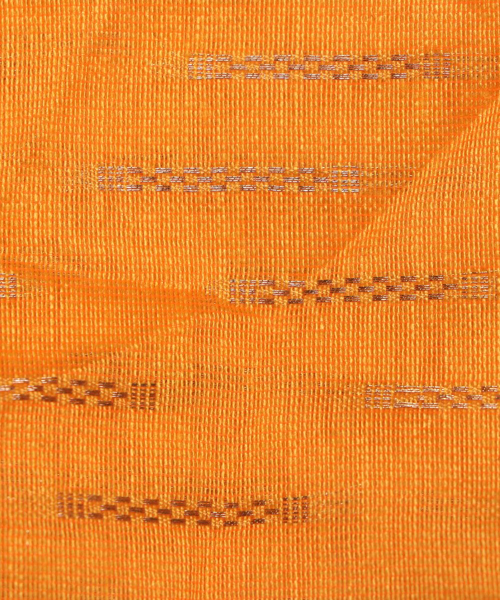 yellow geometric pattern chanderi silk fabric