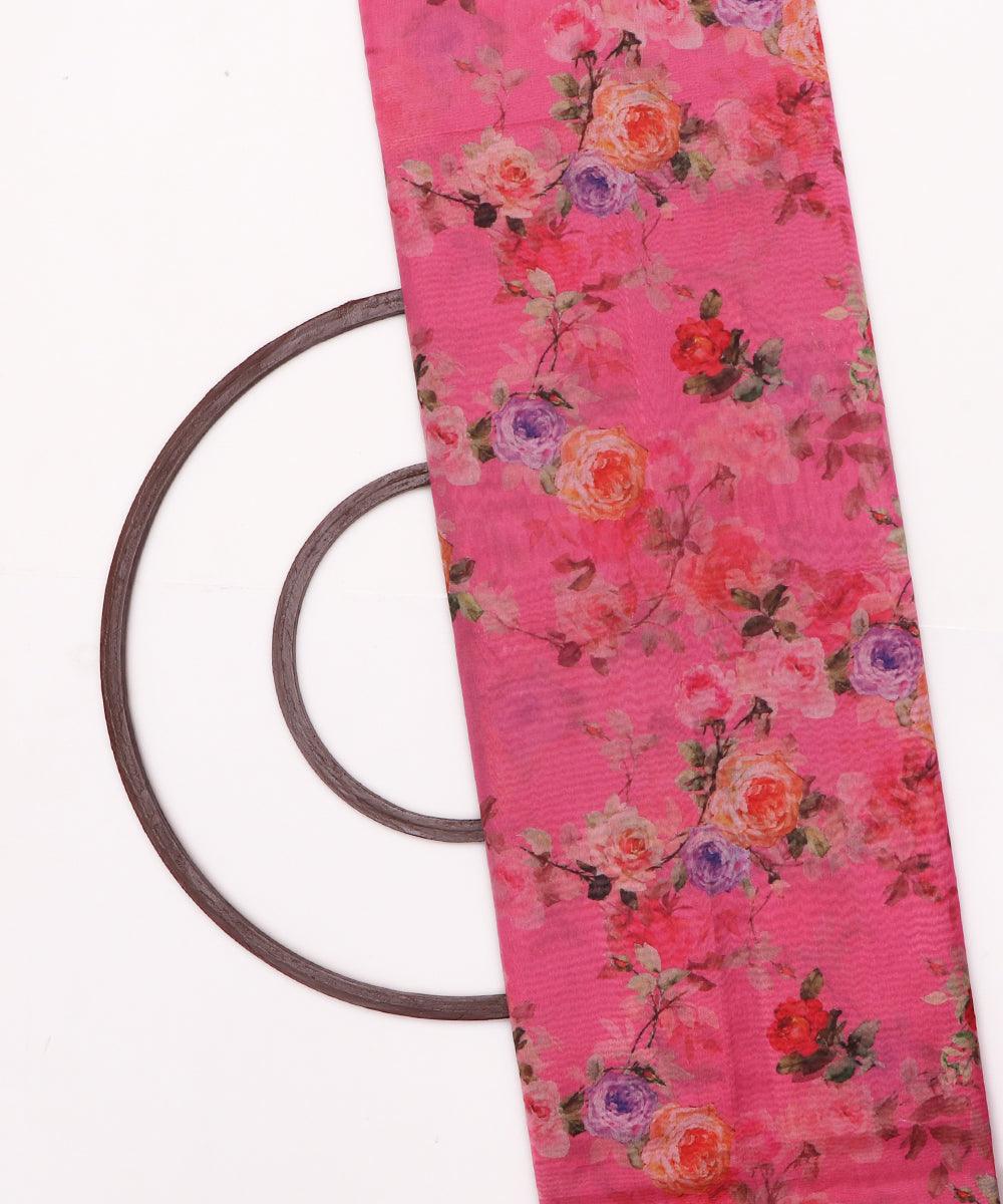 Pure, Embroidered, Floral, Silk Organza Fabric