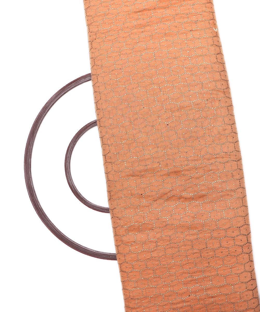 rose gold dots pattern chanderi silk fabric