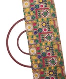 Golden Colour Floral Design Raw Silk Embroidery Fabric