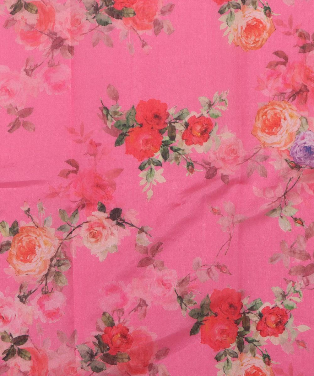 Pure, Embroidered, Floral, Silk Organza Fabric