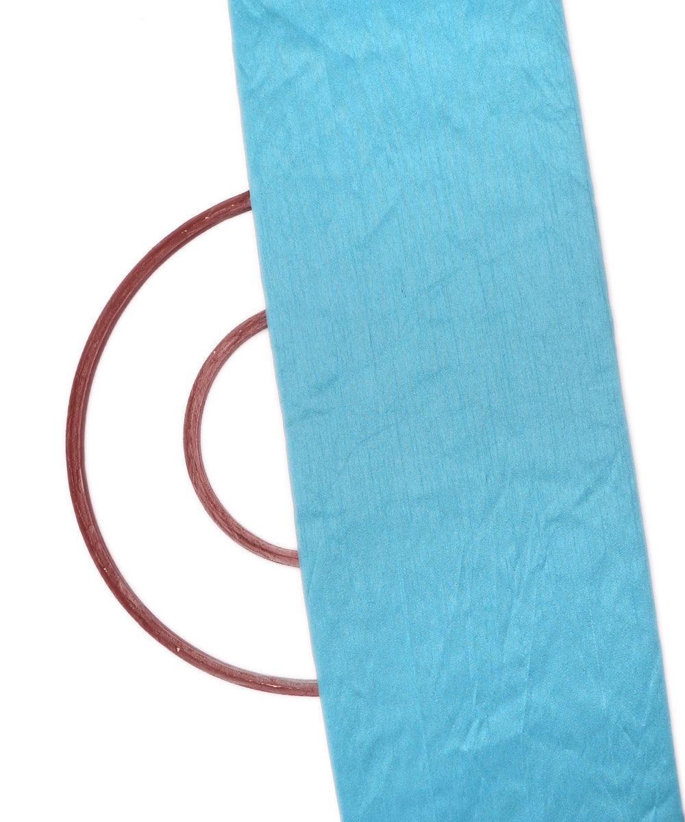 sky blue plain raw silk