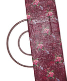 Wine and Pink Floral Digital Print Sequin Embroidery Modal satin Fabric
