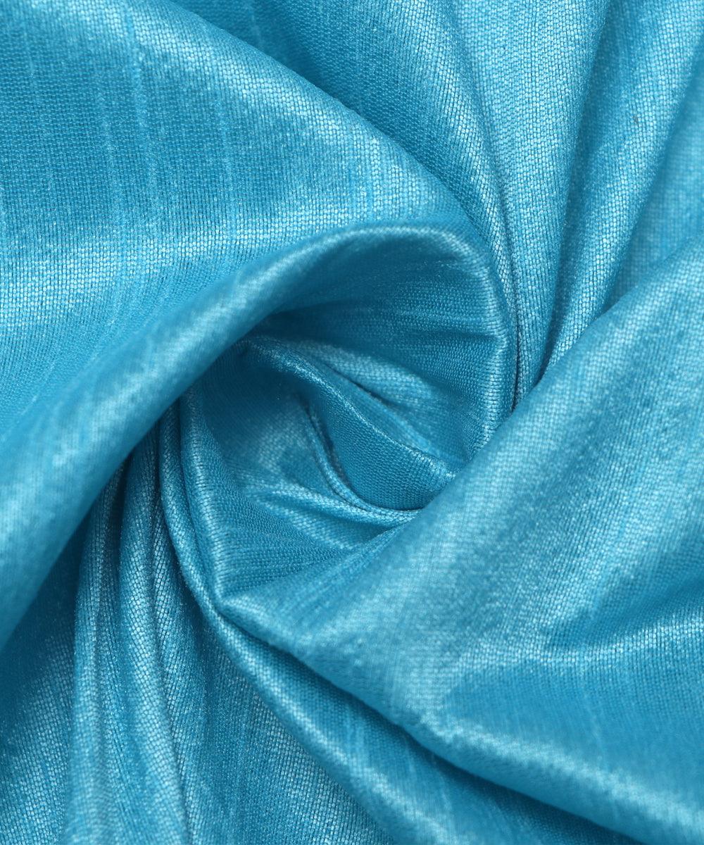 sky blue plain raw silk
