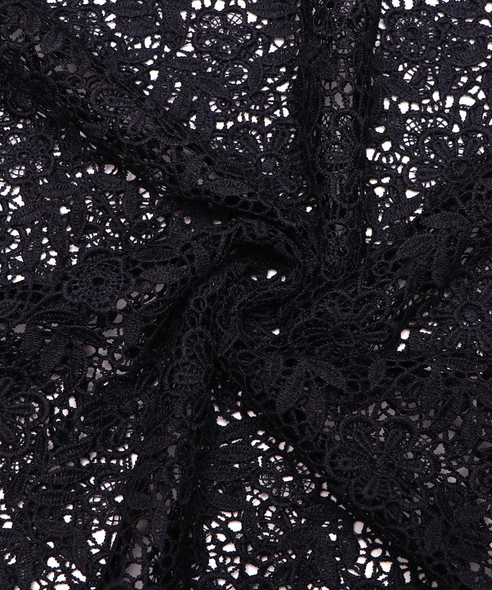 navy blue floral pattern crosia fabic