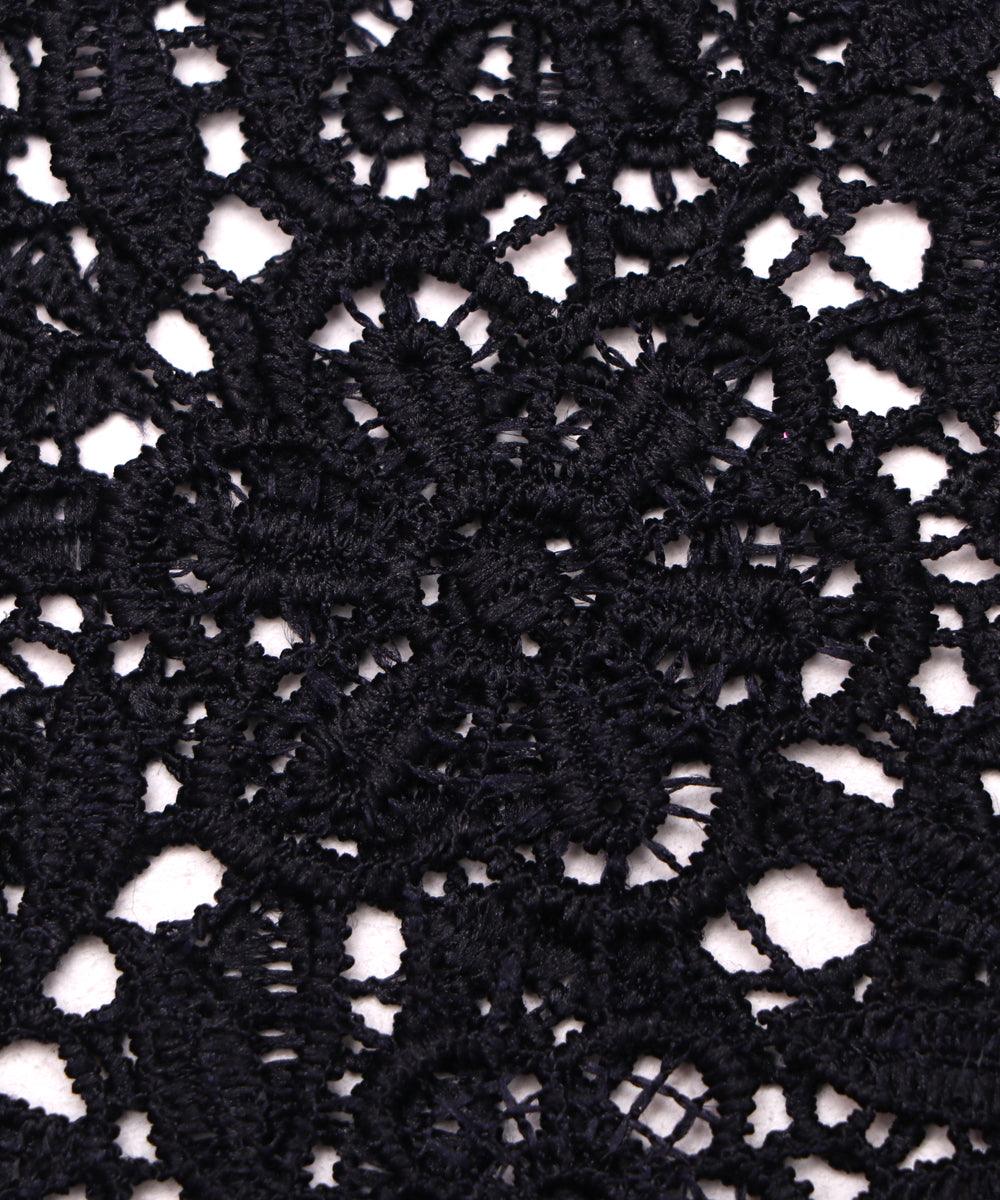 navy blue floral pattern crosia fabic