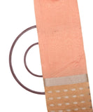 Peach Colour Polka Pattern Chanderi Silk Fabric
