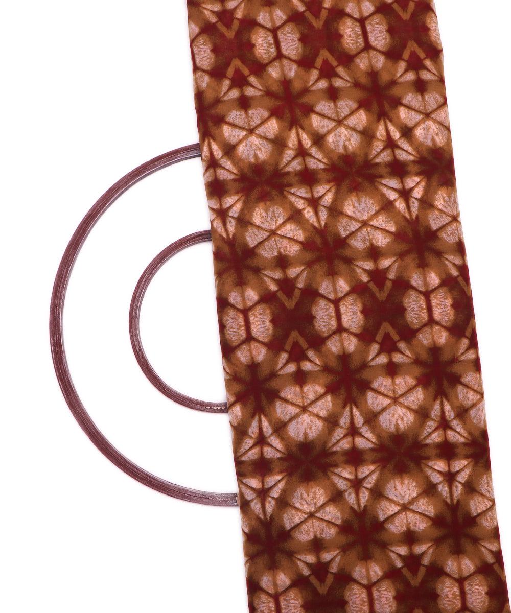 brown shibori print georgette fabric b103 4294