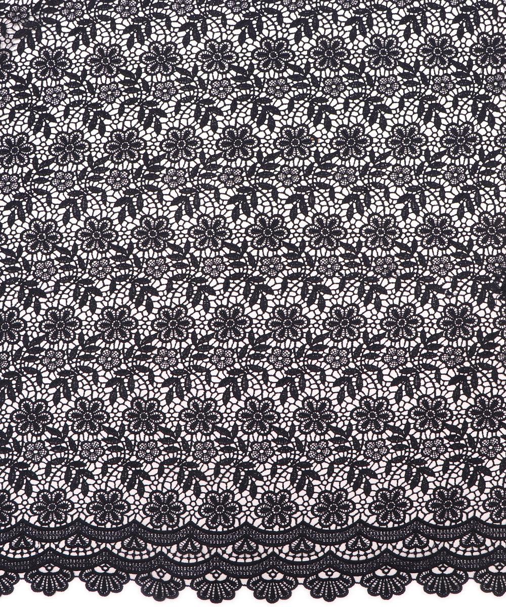 navy blue floral pattern crosia fabic