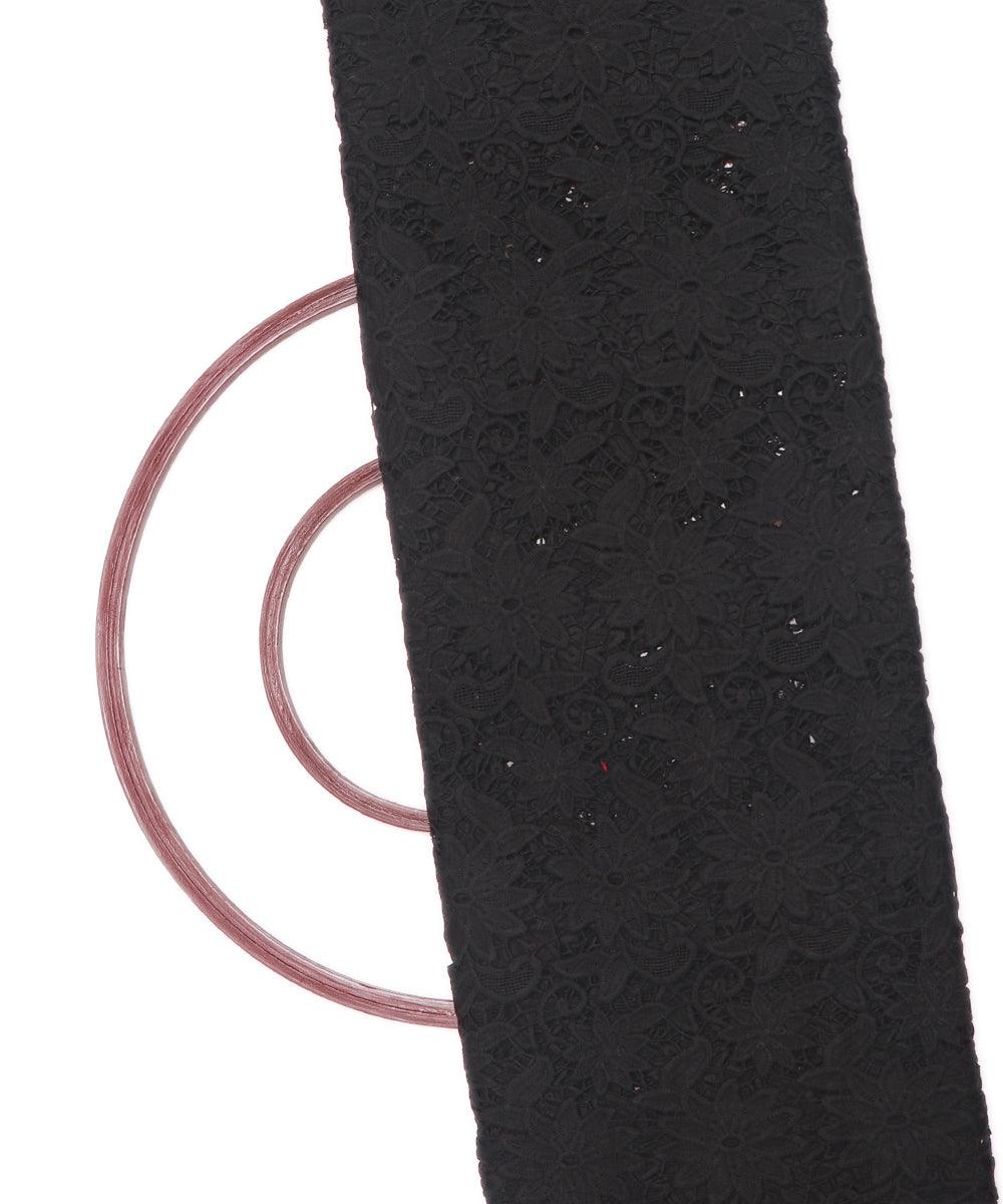 black floral pattern crosia fabic