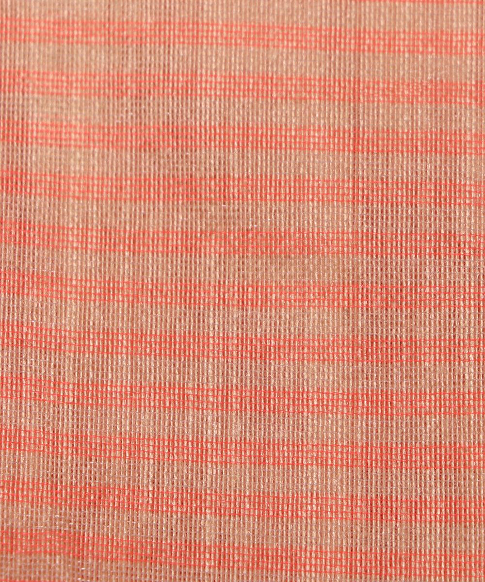 peach polka pattern chanderi silk fabric