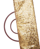 Golden Sequin Net Embroidery Fabric