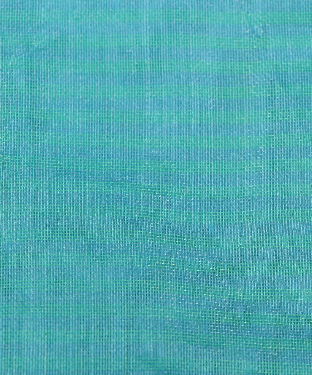blue polka pattern chanderi silk fabric