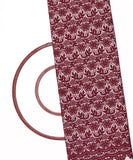 Wine Colour Floral Crosia Fabic