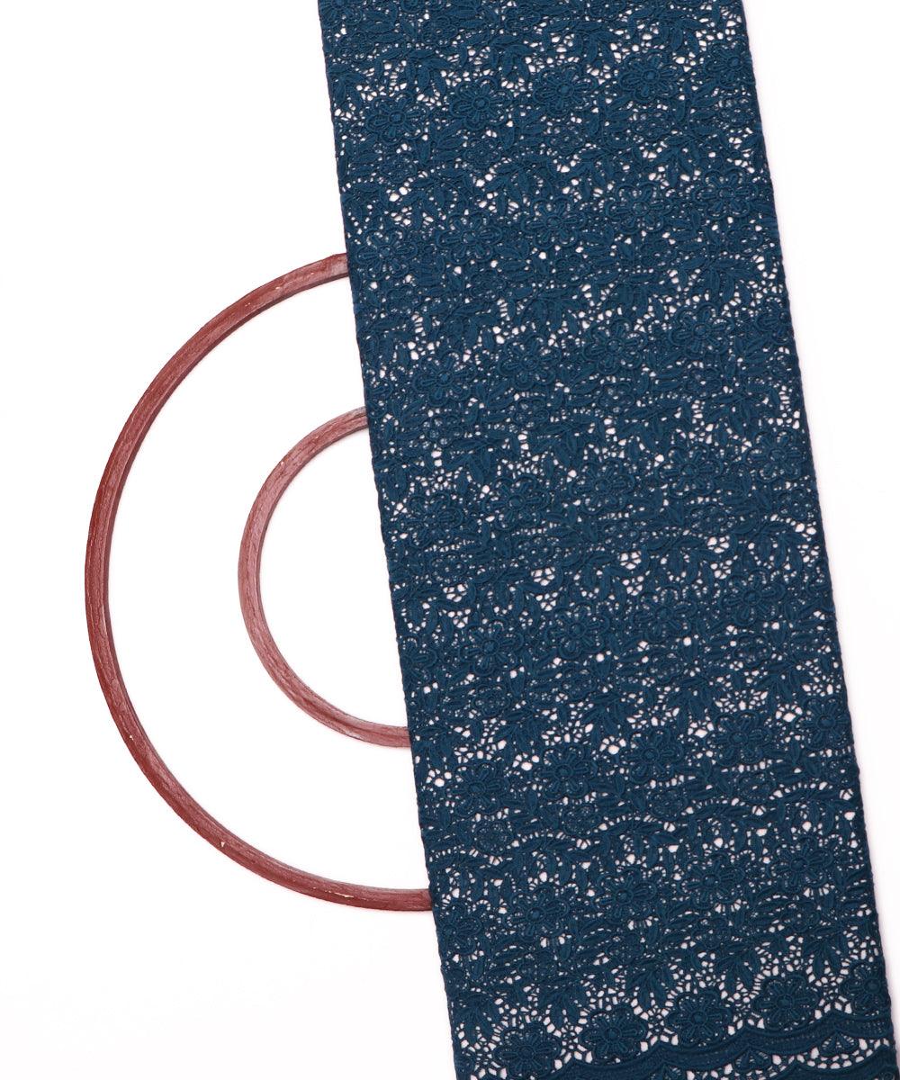 teal blue floral crosia fabic b145 3817